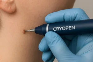 Person receiving skin tag removal Luton