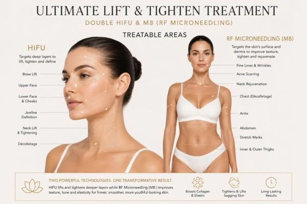 Areas of the body that can be treated - ultimate skin tighten treatment Luton