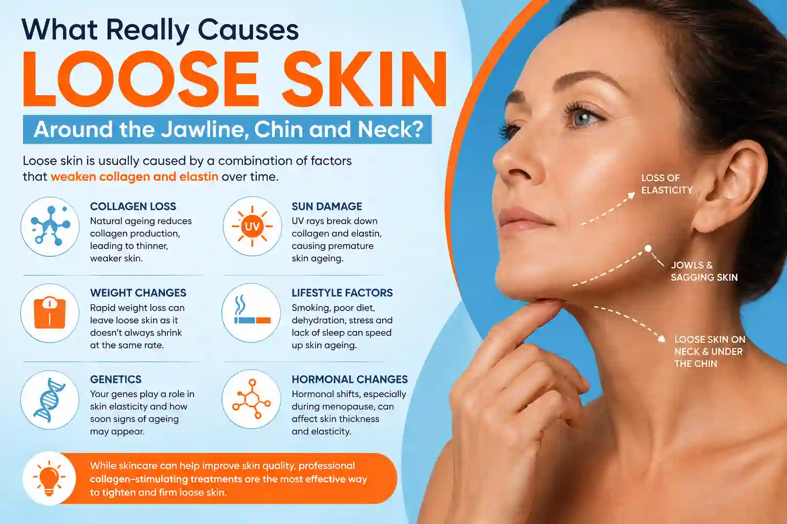 What Really Causes Loose Skin Around the Jawline, Chin and Neck Luton?